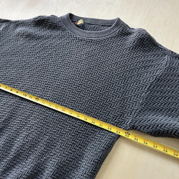 Vintage Repp Ltd Sweater Mens Large Gray Herringbone Knit Crewneck Pullover - Picture 5 of 8